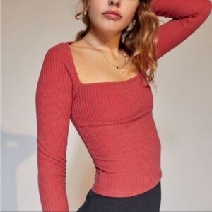 Urban Outfitters Orla Fitted Square-neck Top, XS